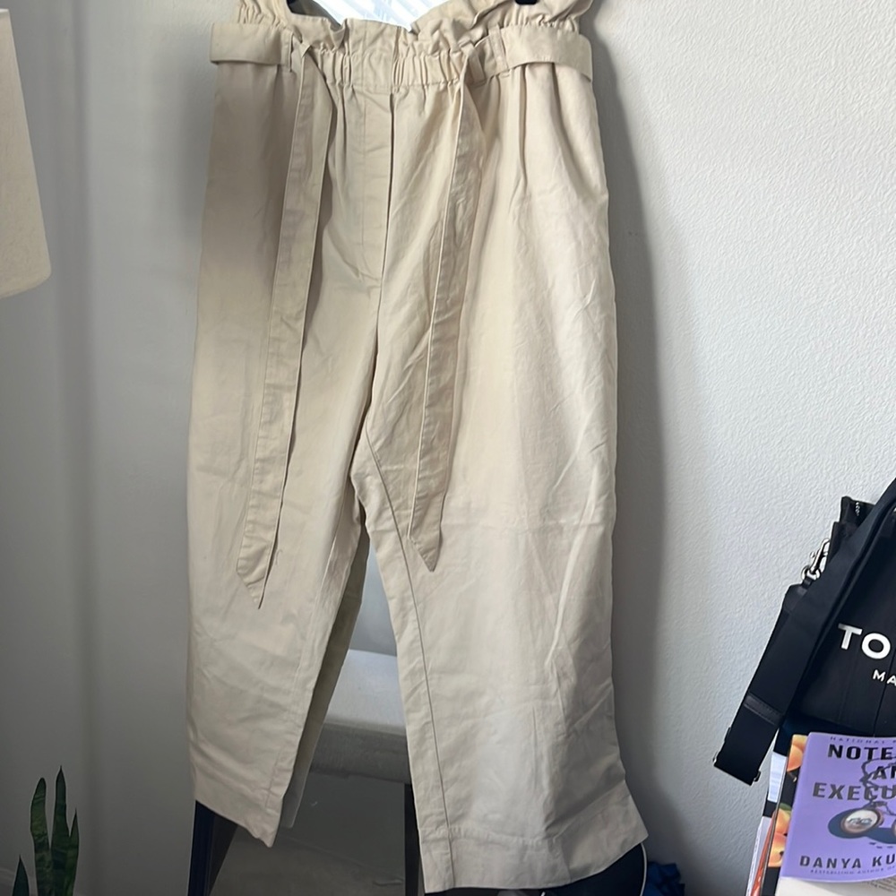 NWT H&M 12 high waisted wide leg paper bag pants